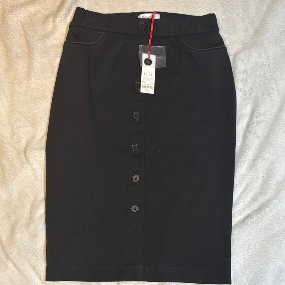 Elegant Black Button-Down Skirt